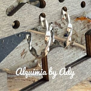 Twisted Silver Hoop Earrings